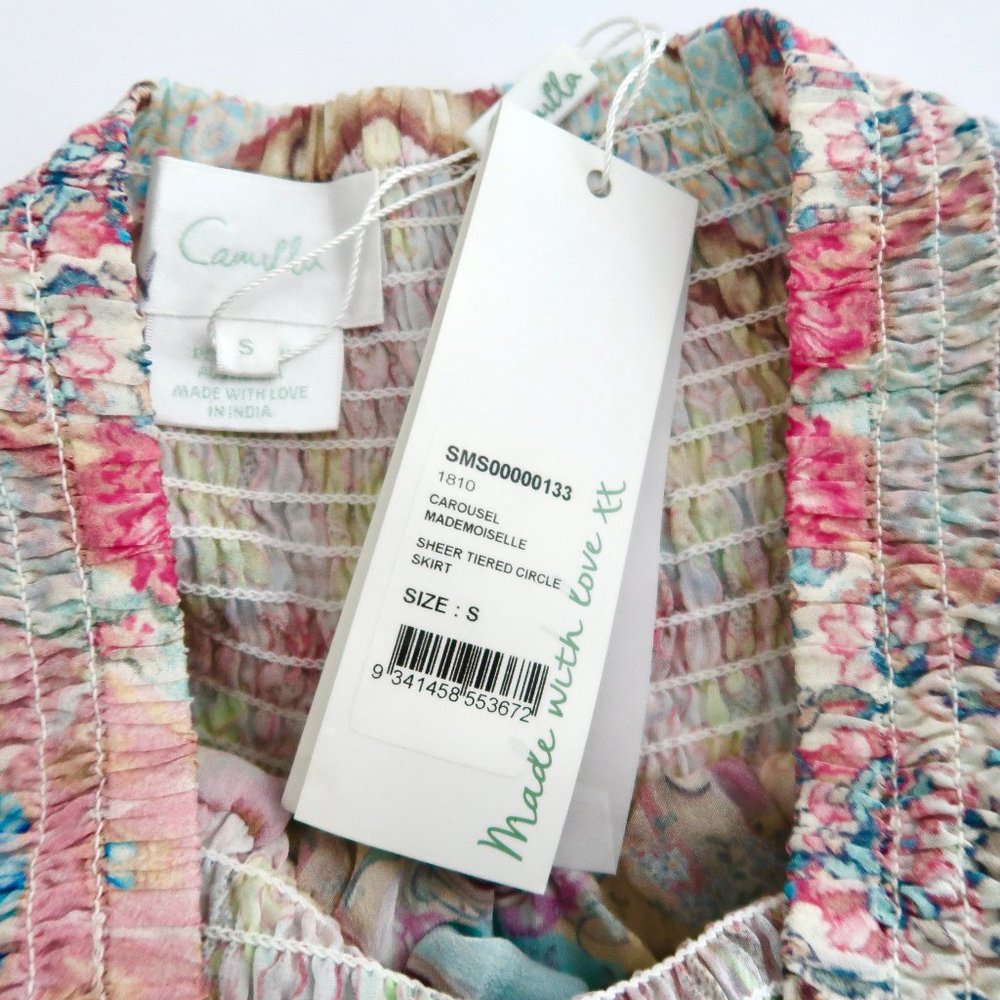 CAMILLA Carousel Sheer Tiered Circle Skirt / Strapless dress NWT - Picture 8 of 8